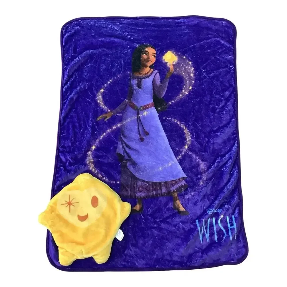 Disney Movie Wish Star Pillow Blanket Theater Merchandise Golden Link NEW